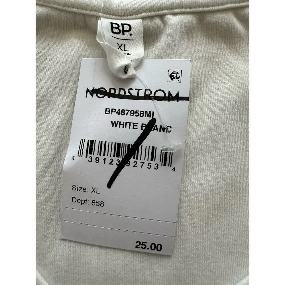 BP Women's XL White V-Neck Short Sleeve Crop Top Casual - Picture 3 of 4